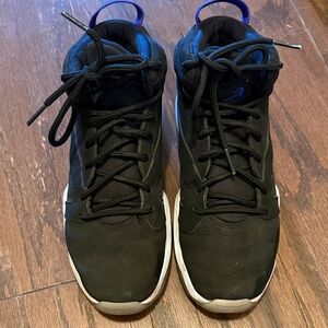 Jordan Black and Blue Kids High-Top Sneakers